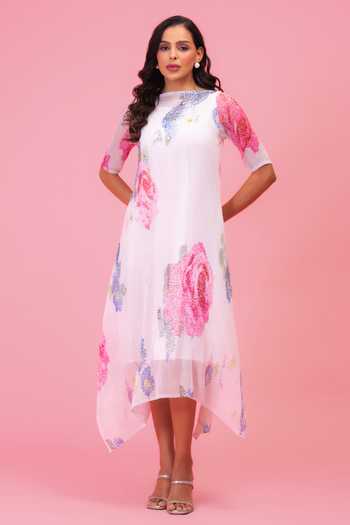 Preeti Mehta Petals Poetry Ivory Dress 