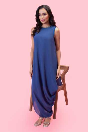 Preeti Mehta Brahmand Blue Dress With Jacket 