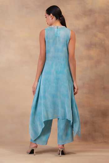 Preeti Mehta Cloud Drift Pleated Tunic & Pant Set 