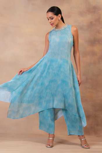 Preeti Mehta Cloud Drift Pleated Tunic & Pant Set 