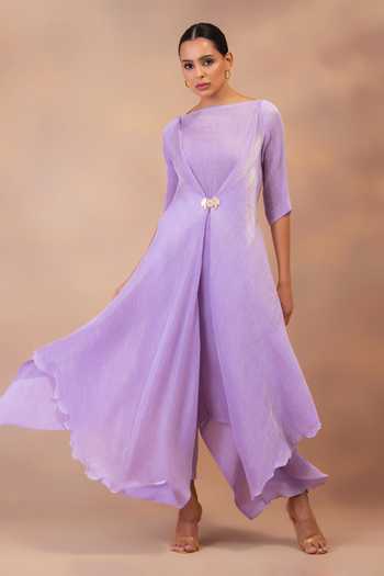Preeti Mehta Amethyst Flow Layered Tunic & Pant Set 