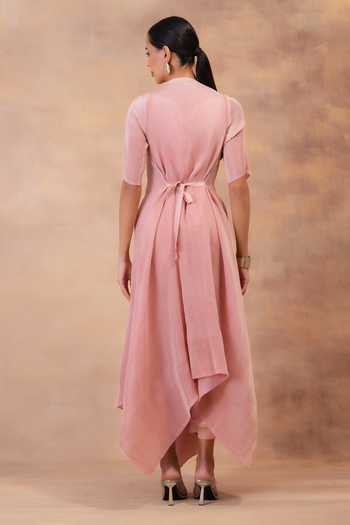 Preeti Mehta Blush Pink Layered Tunic & Pant Set 
