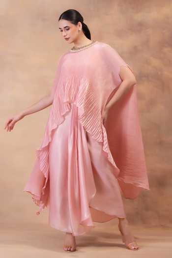 Preeti Mehta Blush Pink Kaftan & Dhoti Skirt Set 