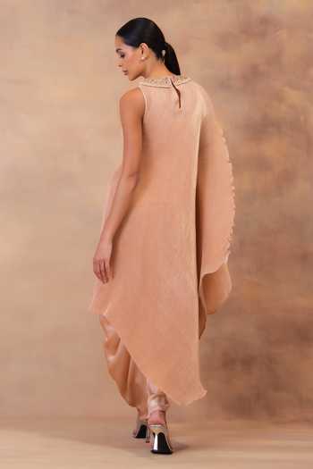 Preeti Mehta Champagne Muse Draped Tunic With Dhoti Pant 