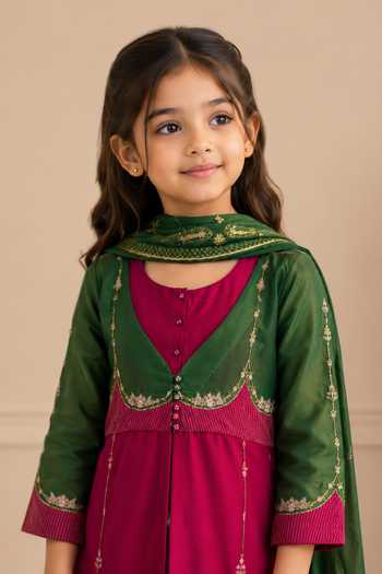 Shop Tatwa Pink Silk, Cotton, Muslin Embroidered Kurta Pant Set Online at Aza Fashions Shop_Tatwa_Pink Silk, Cotton, Muslin Embroidered Kurta Pant Set _Online_at_Aza_Fashions