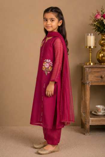 Buy Tatwa Pink Silk, Cotton Kurta Set Online at Aza Fashions Buy_Tatwa_Pink Silk, Cotton Kurta Set _Online_at_Aza_Fashions