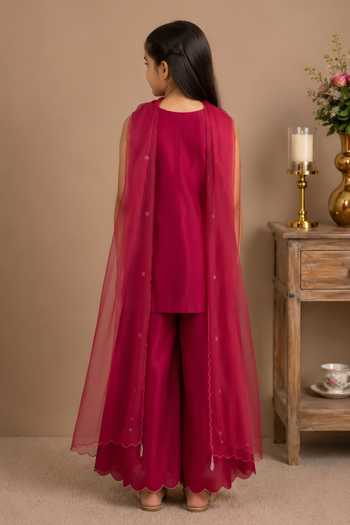 Tatwa Flower Embroidered Kurta Palazzo Set 