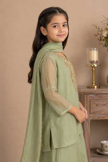 Buy Tatwa Green Silk, Cotton Bodice Embroidered Kurta Set Online at Aza Fashions Buy_Tatwa_Green Silk, Cotton Bodice Embroidered Kurta Set _Online_at_Aza_Fashions