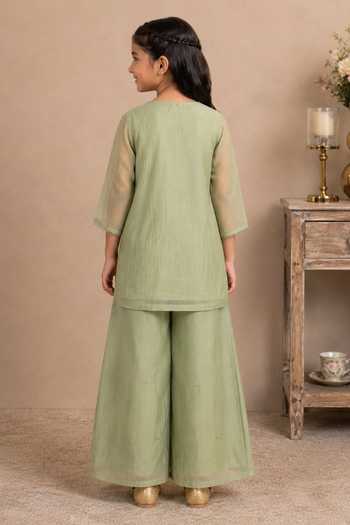 Tatwa Floral Placement Embroidered Kurta Palazzo Set 