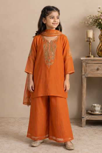 Tatwa Paisley Embroidered Kurta Palazzo Set 