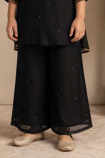 Tatwa Black Silk, Cotton Placket Embroidered Kurta Set Online at Aza Fashions Tatwa_Black Silk, Cotton Placket Embroidered Kurta Set _Online_at_Aza_Fashions