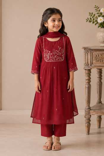 Tatwa Floral Yoke Embroidered Kurta Set 