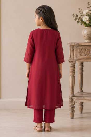 Tatwa Placement Embroidered Kurta Set 