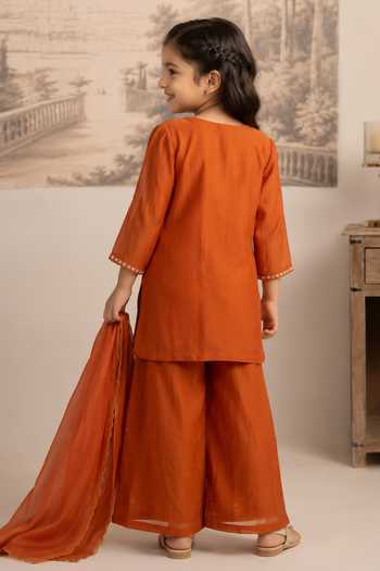 Tatwa Placement Embroidered Kurta Palazzo Set 