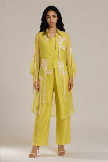 Vanshika Agarwal Label Clover Embroidered Jacket & Pant Set 