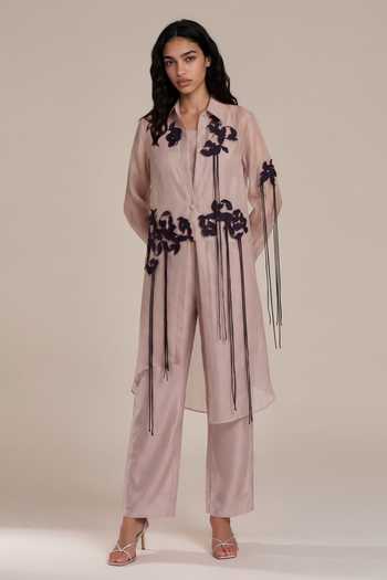 Vanshika Agarwal Label Clover Embroidered Jacket Pant Set 