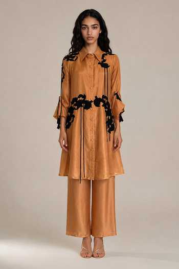 Vanshika Agarwal Label Moss Embroidered Top & Pant Set 