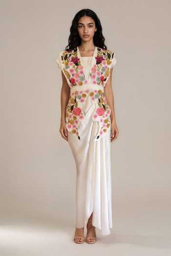 Vanshika Agarwal Label Matilda Embroidered Overlay Skirt Set 