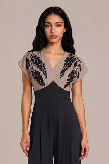 Vanshika Agarwal Label Evelyn Yoke Embroidered Jumpsuit 
