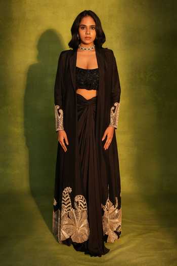 Ashutosh Joshi Placement Embroidered Jacket & Skirt Set 