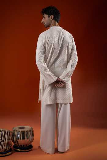 Sanchit Sharma Ivory Textured Kurta Set 