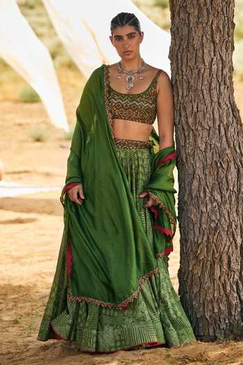 Punit Balana Bandhani Print Lehenga Set 