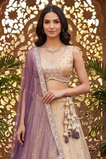 Buy Samyukta Singhania Purple Tissue Embroidered Lehenga Set Online at Aza Fashions Buy_Samyukta Singhania_Purple Tissue Embroidered Lehenga Set _Online_at_Aza_Fashions