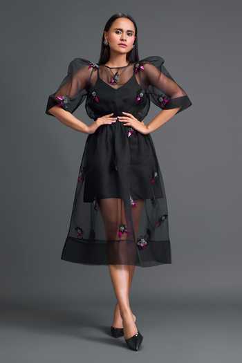 Deepika Arora 3D Floral Embellished Dress