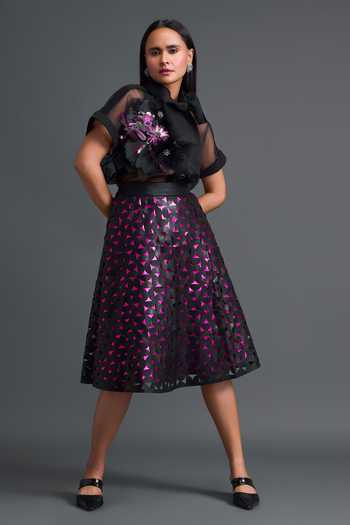 Deepika Arora Embroidered Top Skirt Set