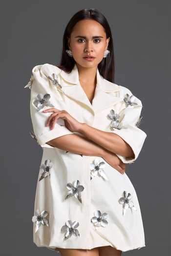 Deepika Arora 3D Floral Embellished Blazer Dress 