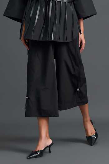 Deepika Arora Black Leather Structured Shirt And Pant Set at Aza Fashions Deepika Arora_Black Leather Structured Shirt And Pant Set _at_Aza_Fashions