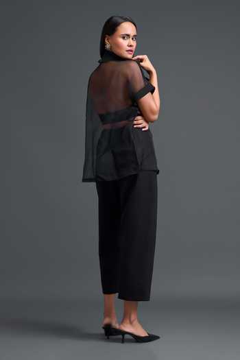 Deepika Arora Sheer Organza Shirt & Pant Set 