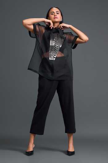 Deepika Arora Sheer Organza Shirt & Pant Set 