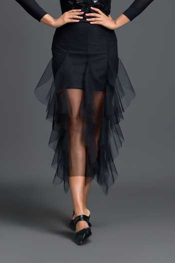 Buy Deepika Arora Black Net Layered Skirt Online at Aza Fashions Buy_Deepika Arora_Black Net Layered Skirt _Online_at_Aza_Fashions