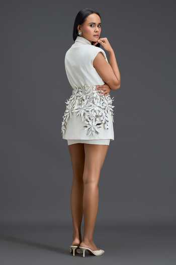 Deepika Arora Floral Patchwork Embellished Blazer Set