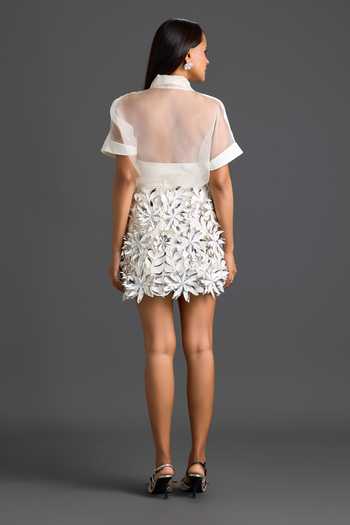 Deepika Arora Sheer Top & Embroidered Skirt Set