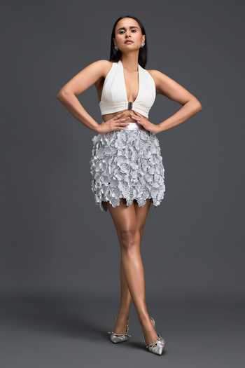 Deepika Arora Halter Neck Top & Skirt Set 