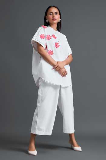Deepika Arora Floral Patchwork Embroidered Top With Pant 