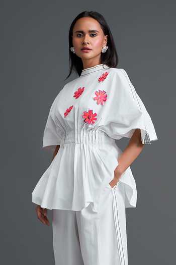 Deepika Arora Floral Patchwork Peplum Top 