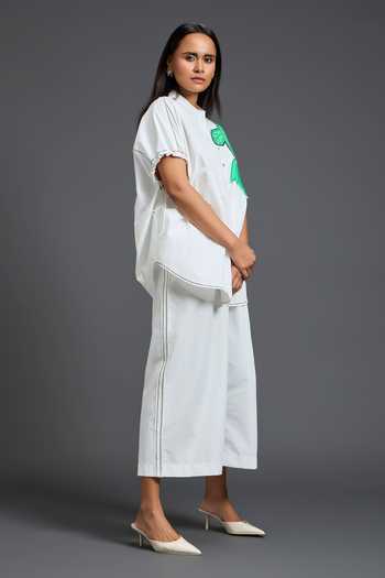 Buy Deepika Arora Green Mandarin Collar Parachute Shirt And Pant Set Online at Aza Fashions Buy_Deepika Arora_Green Mandarin Collar Parachute Shirt And Pant Set _Online_at_Aza_Fashions