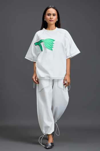 Deepika Arora Patchwork Embroidered Top & Pant Set 