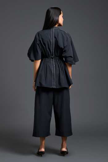 Deepika Arora Smocked Peplum Top & Pant Set