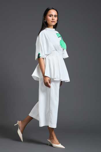 Buy Deepika Arora White Leather High Neck Flower Patchwork Top Online at Aza Fashions Buy_Deepika Arora_White Leather High Neck Flower Patchwork Top _Online_at_Aza_Fashions