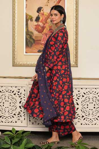 Buy Gulabo Jaipur Blue Pure Cotton, Cotton, Doriya Scoop Neck Suhana Printed Anarkali Set Online at Aza Fashions Buy_Gulabo Jaipur_Blue Pure Cotton, Cotton, Doriya Scoop Neck Suhana Printed Anarkali Set _Online_at_Aza_Fashions