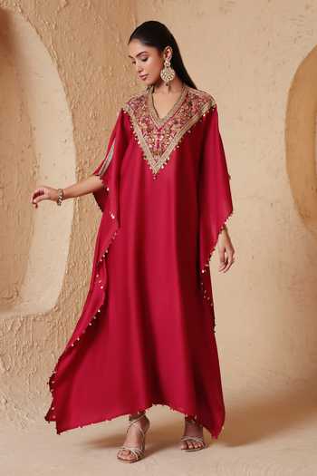 Label Niti Bothra Neckline Embroidered Kaftan 