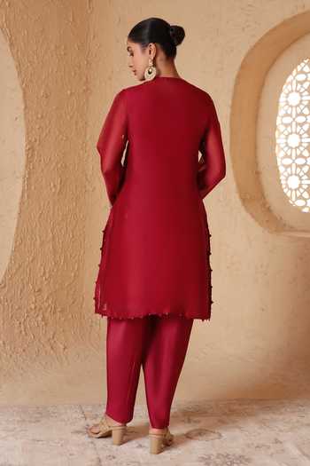 Label Niti Bothra Embroidered Short Kurta & Pant Set 