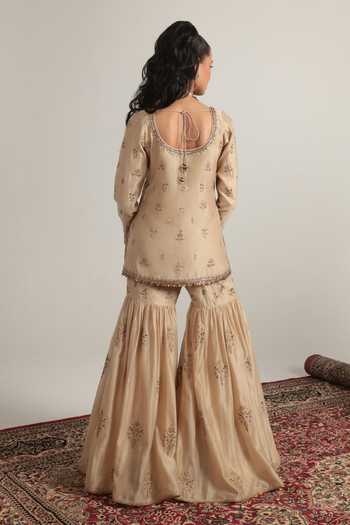 Label Niti Bothra Embroidered Kurta Sharara Set 