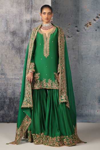 Label Niti Bothra Embroidered Kurta Sharara Set 