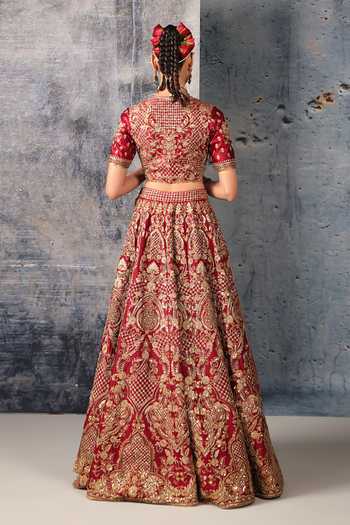 Label Niti Bothra Floral Jaal Embroidered Bridal Lehenga Set 