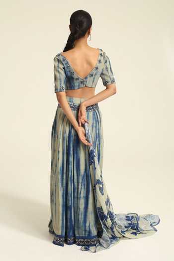 Poonam Dubey Amaya Tie Dye Pattern Lehenga Set 
